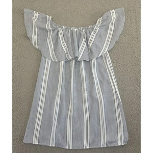 MISA Los Angeles Dress Womens Medium Blue Off the Shoulder Coastal‎ Nautical USA